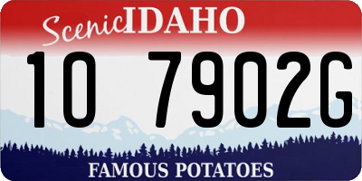ID license plate 1O7902G
