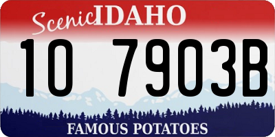 ID license plate 1O7903B