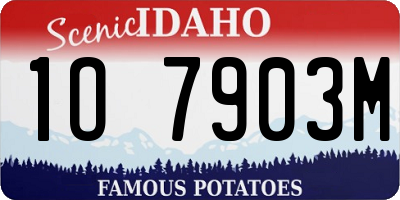 ID license plate 1O7903M
