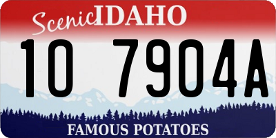 ID license plate 1O7904A