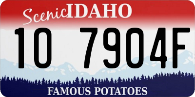 ID license plate 1O7904F