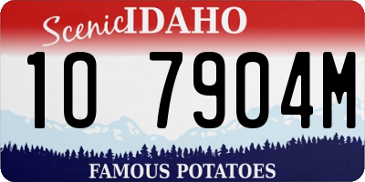 ID license plate 1O7904M