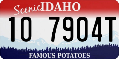 ID license plate 1O7904T