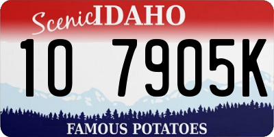 ID license plate 1O7905K