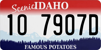 ID license plate 1O7907D