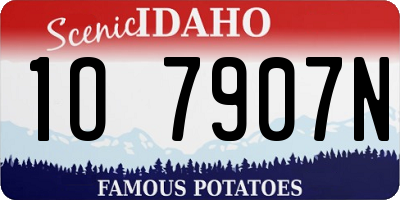 ID license plate 1O7907N