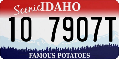 ID license plate 1O7907T