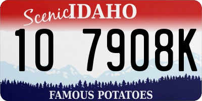 ID license plate 1O7908K