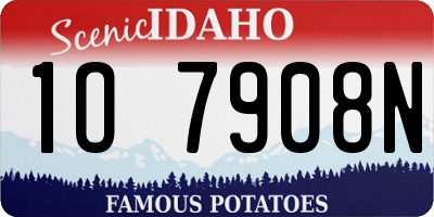 ID license plate 1O7908N