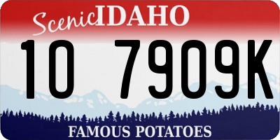 ID license plate 1O7909K