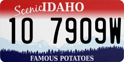 ID license plate 1O7909W