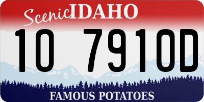 ID license plate 1O7910D