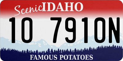 ID license plate 1O7910N
