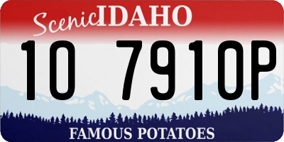 ID license plate 1O7910P
