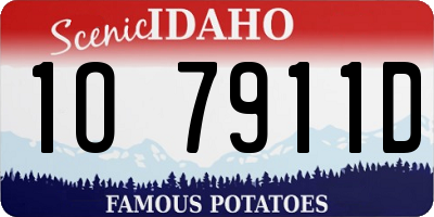 ID license plate 1O7911D