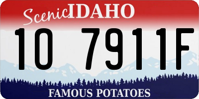 ID license plate 1O7911F
