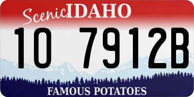 ID license plate 1O7912B