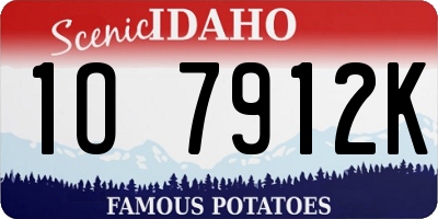 ID license plate 1O7912K