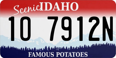 ID license plate 1O7912N