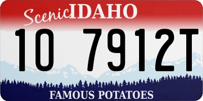 ID license plate 1O7912T