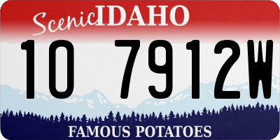 ID license plate 1O7912W