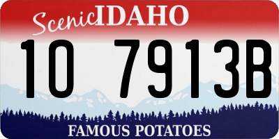 ID license plate 1O7913B