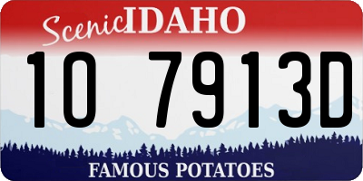 ID license plate 1O7913D