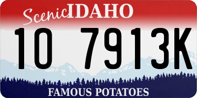 ID license plate 1O7913K