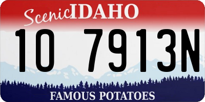 ID license plate 1O7913N