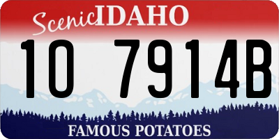 ID license plate 1O7914B