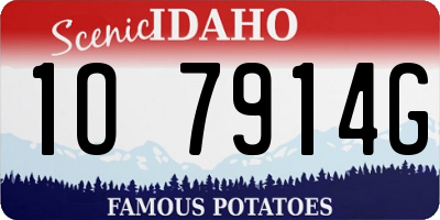 ID license plate 1O7914G