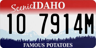 ID license plate 1O7914M
