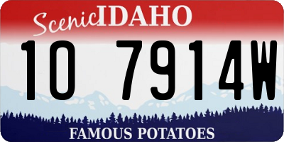 ID license plate 1O7914W