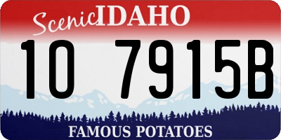 ID license plate 1O7915B