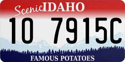 ID license plate 1O7915C