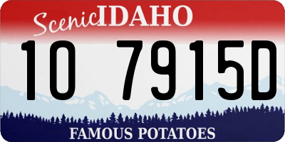 ID license plate 1O7915D