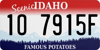 ID license plate 1O7915F