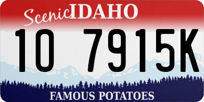 ID license plate 1O7915K