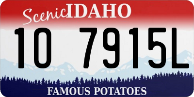 ID license plate 1O7915L