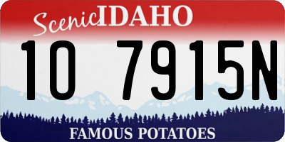 ID license plate 1O7915N