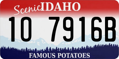ID license plate 1O7916B
