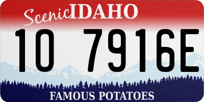ID license plate 1O7916E