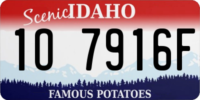 ID license plate 1O7916F