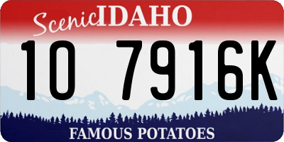 ID license plate 1O7916K