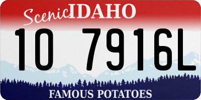 ID license plate 1O7916L