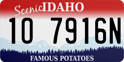 ID license plate 1O7916N