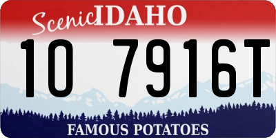 ID license plate 1O7916T