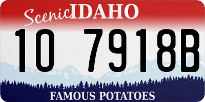ID license plate 1O7918B