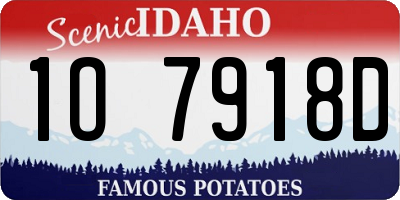 ID license plate 1O7918D