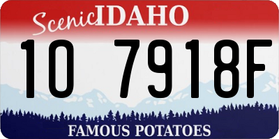 ID license plate 1O7918F
